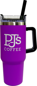 PJ's Purple 40 oz Handle Mug with Straw